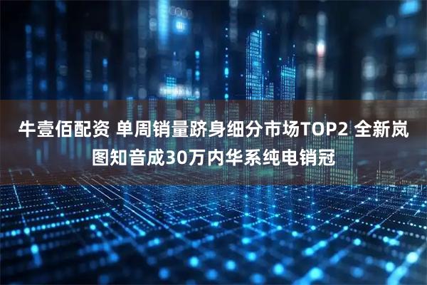 牛壹佰配资 单周销量跻身细分市场TOP2 全新岚图知音成30万内华系纯电销冠